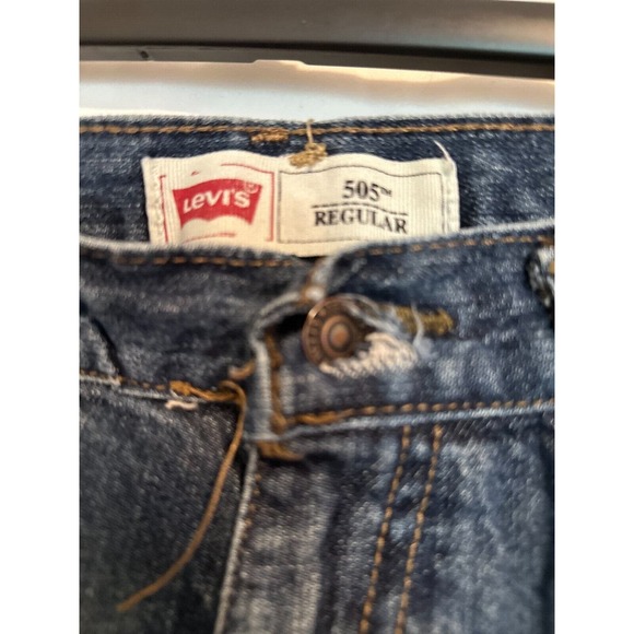 LEVI'S 505 Regular Fit 27x27 Straight Leg Blue Jeans Size Regular 14 *NICE - Picture 8 of 11